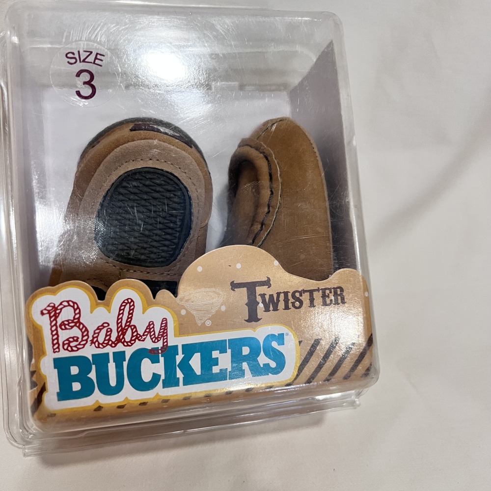 Infant Twister Baby Buckers Gabe Tan Leather Booties Size‎  3